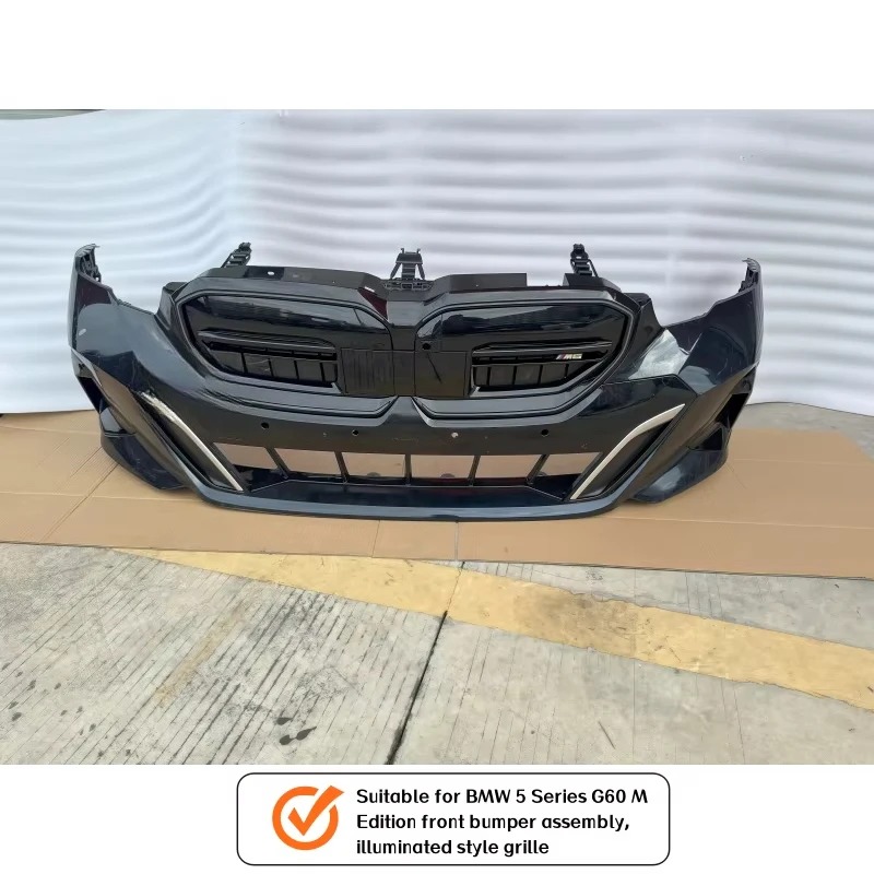 Premium OEM Fitment M-Style Front Bumper Kit 2023-2024 for  5 Series G60 M5/540i 550i High Gloss Black Grill Heat Vent Design